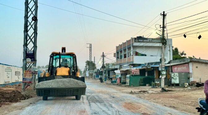 Tellapur – Osman Nagar (Mayfair-Infinity) road work is resumed
